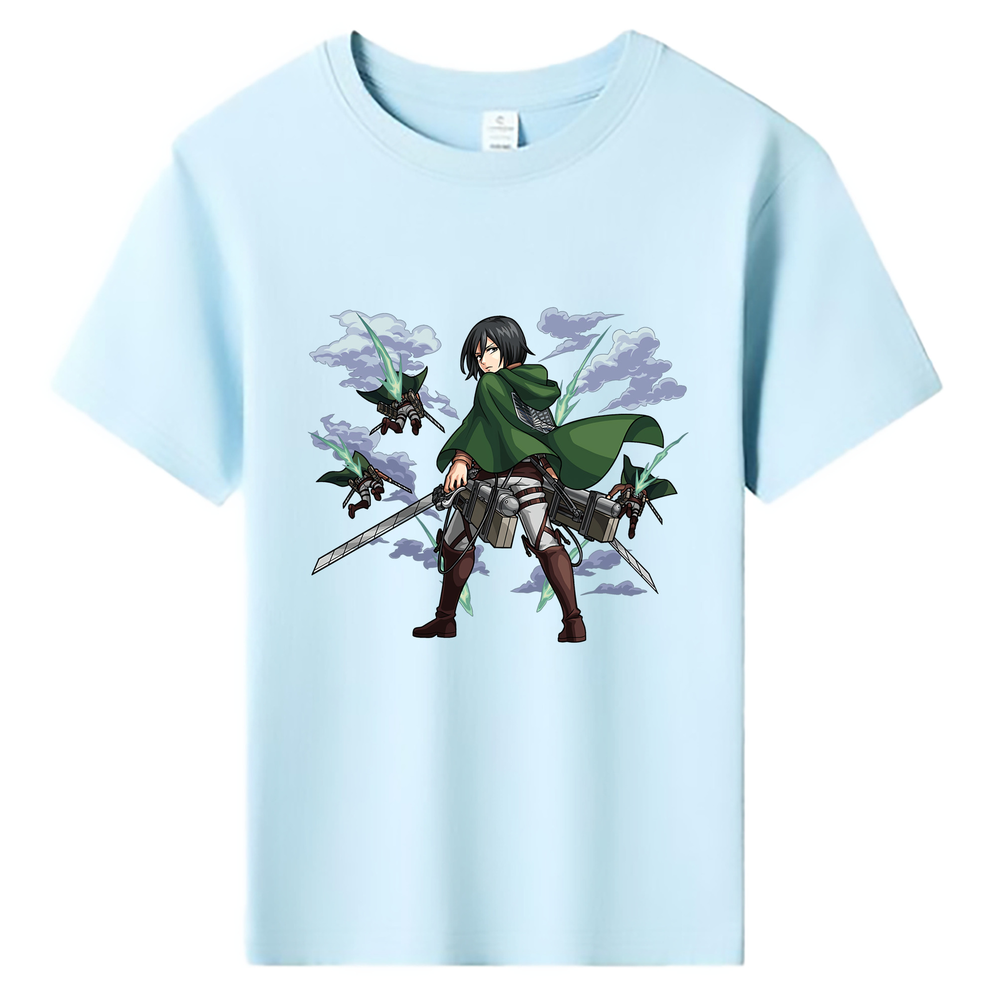 （画像用） 進撃の巨人 ミカサ·アッカーマン Attack on Titan Mikasa Ackerman 綿100％キッズTシャツ（フロントプリント）